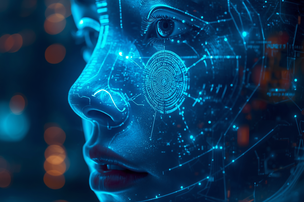 Problem z Face ID w iPhone pokazany jako skanowanie twarzy i technologia rozpoznawania biometrycznego